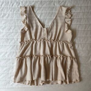 Babydoll Ruffled V-Neck Top